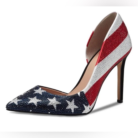 INC International Concepts Shoes - INC International Concepts Patriotic Red, White, and Blue Flag Heels